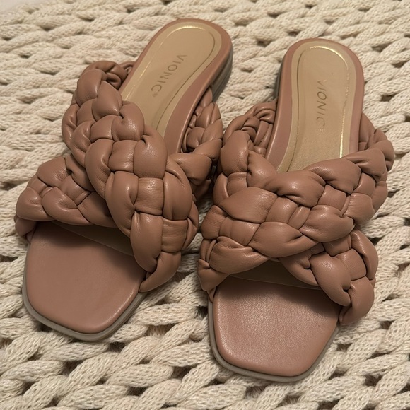 Vionic Kalina braided cross strap slide sandals in Macaroon size 8 - Picture 1 of 4